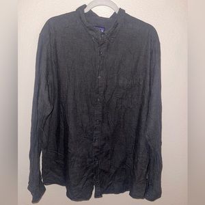 Patagonia Men’s Button Down Long Sleeve Shirt Charcoal Gray size XXL‎